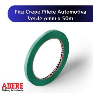 Fita Crepe Filete Automotiva Verde Pintura Artística e Precisa 6mm X 50m Adere