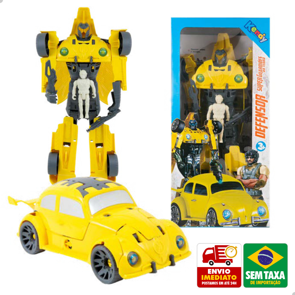 Brinquedo Robo Fusca Transforme Super Guardiões da Terra Defensor Kendy BQ8011A