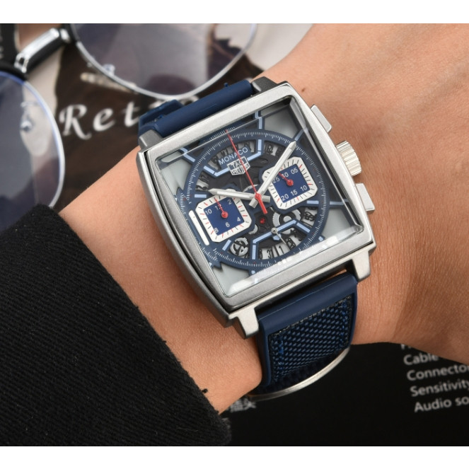 Tag Relógio Masculino Pulseira De Couro Genuíno Aço Inoxidável Empresarial À Prova D'água