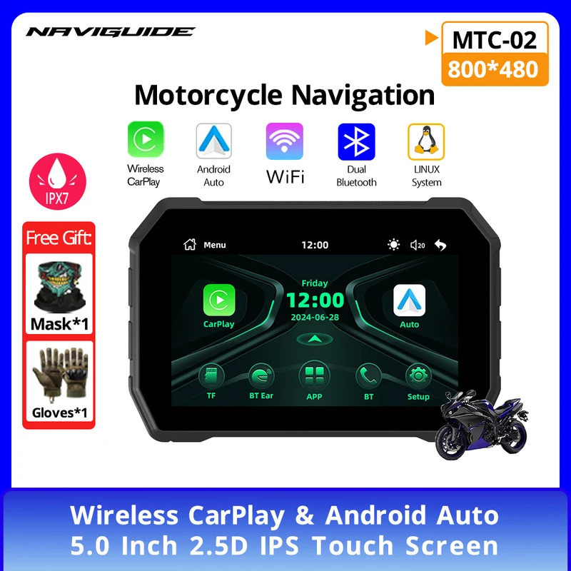 Monitor de Navegação para Motocicleta NAVIGUIDE 5.0 Polegadas 800*480 ...