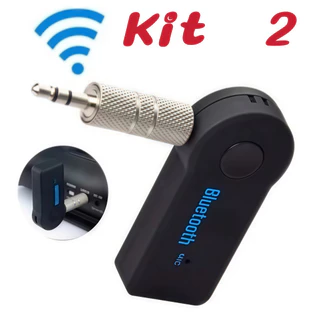 Kit 2 Adaptador Bluetooth P2 Music Call Speaker Carro 3.5mm Sem Fio   marisa em Oferta na Shopee