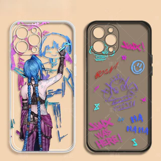 Arcane Jinx Tuya iPhone 16promax Capa De Telefone Para 15 14 13 12 11 Pro max À Prova De Queda 7 8 plus X XR XSMAX Prote