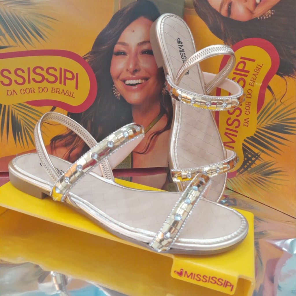 SANDALIA MISSISSIPI RASTEIRA METALIZADA Shopee Brasil