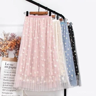 Saia De Tule Para Crianças Grandes Daisy Skirt Impresso KTSY