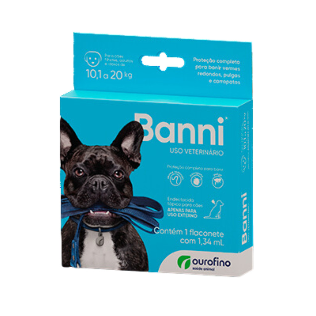 Antipulgas Banni Cães De 10,1 a 20 kg 1,34 mL C/ 1 Flaconete | Shopee ...