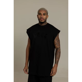 Regata Oversized Streetwear All Black Plus Size