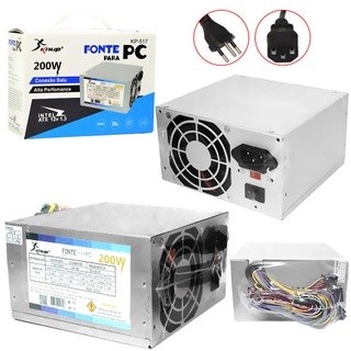 Fonte de alimentação Atx Pc 200W 250W 350W 500W + Cabo De Alimentação