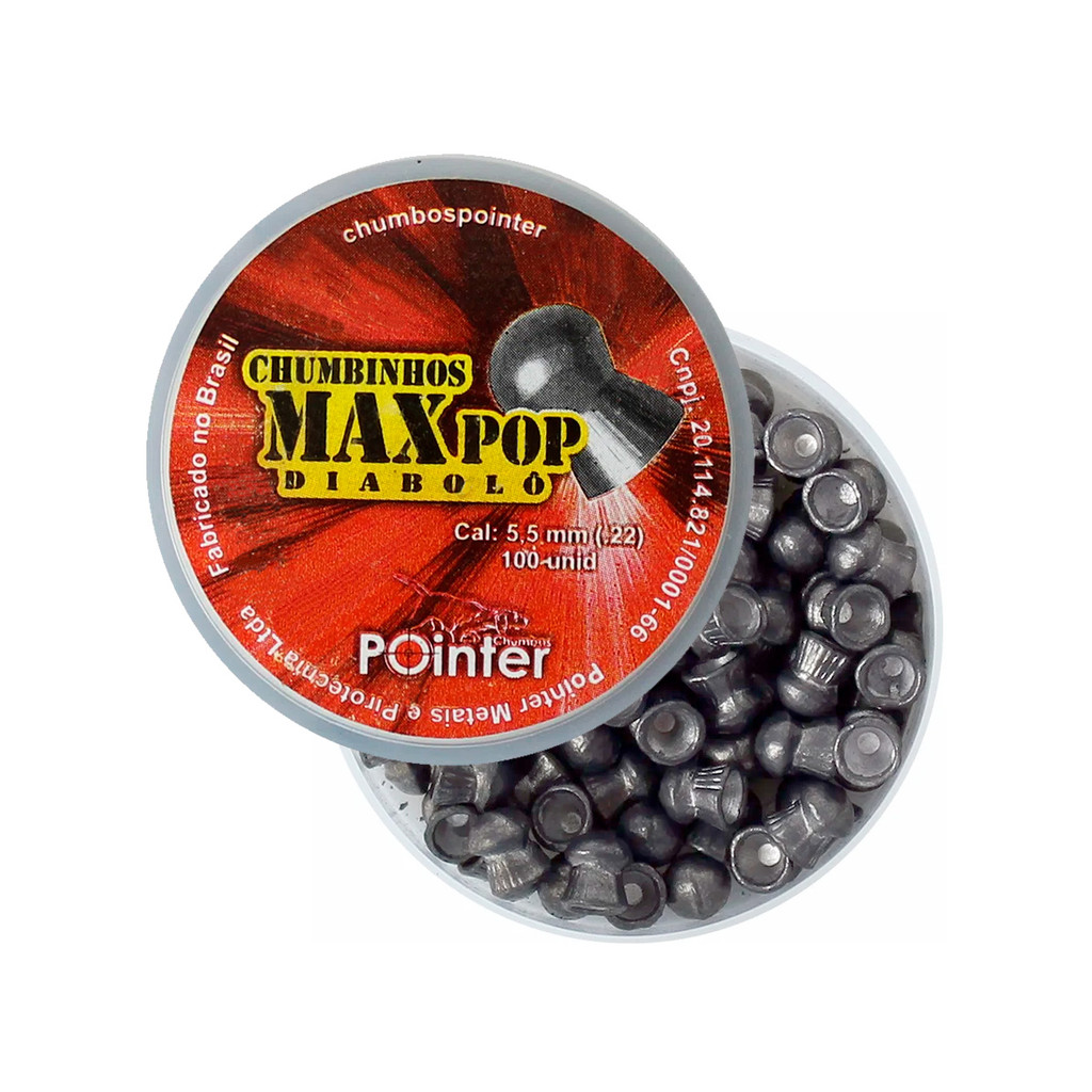 Chumbinho Barato 5.5mm Max Pop 100un Para Carabina De Pressão Diabolô ...