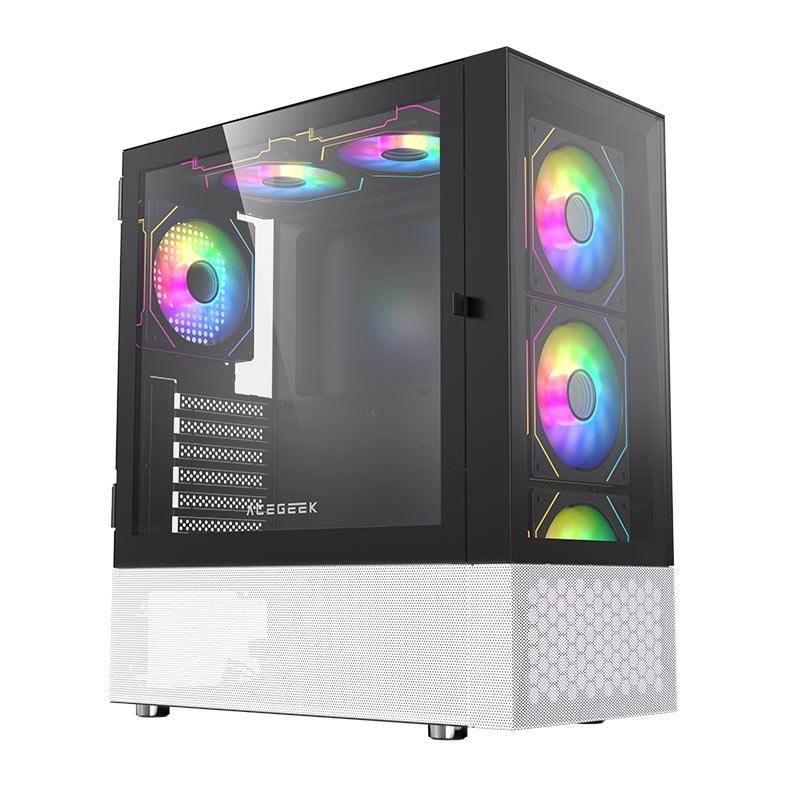 Gabinete Gamer Acegeek Mirage Glass, Mid-Tower, Lateral de Vidro, Preto, AG-MIRAGE-GLASS-BK