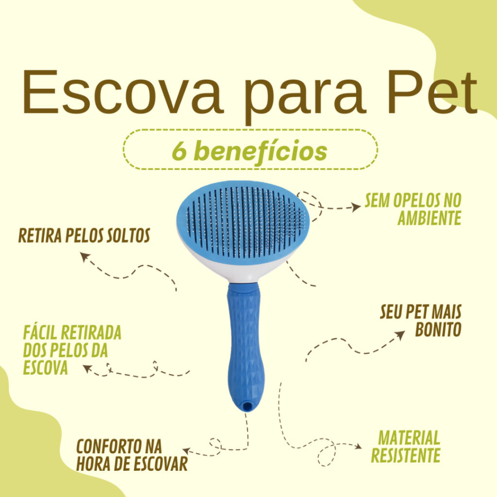 Escova para Pet - Rasqueadeira Removedora de Pelos com Massagem !! | Shopee Brasil