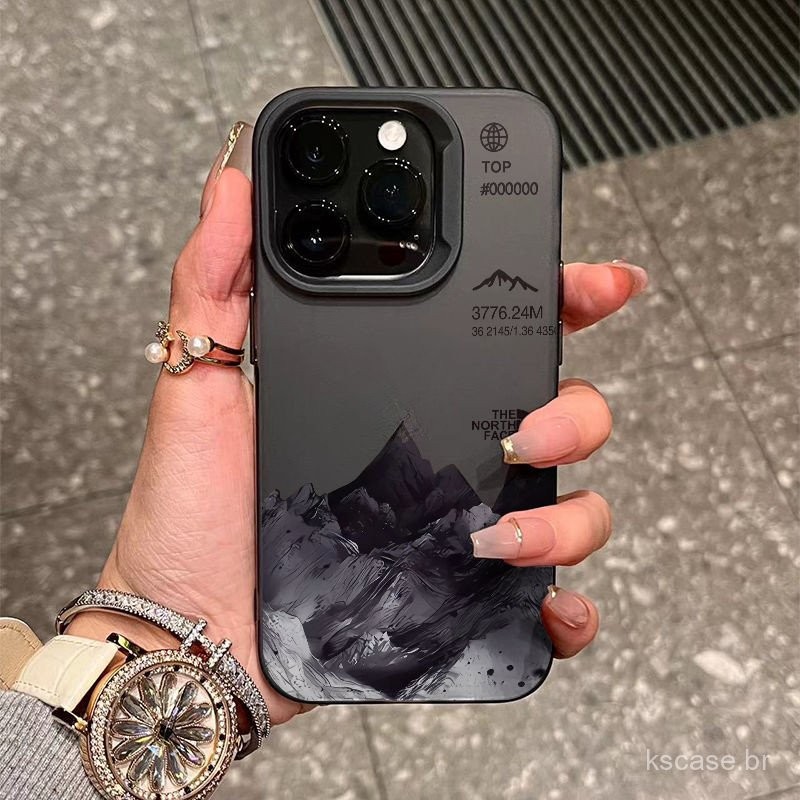 Capa protetora de telefone móvel de paisagem de neve escura para iPhone 15 16 promax 15pro xr 11promax 11 12 13 14 proma