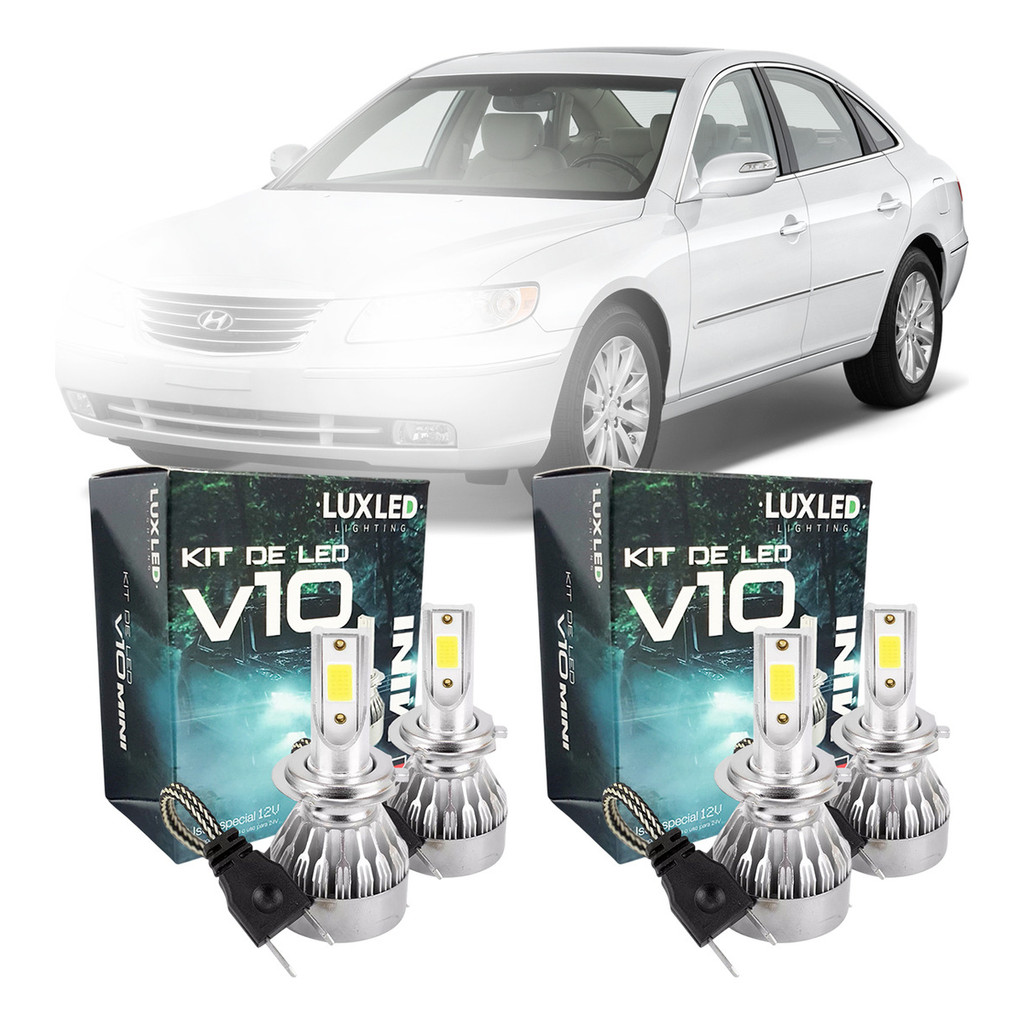Kit Ultra Led V10 Hyundai Azera H7 H7 Farol Alto E Baixo | Shopee Brasil