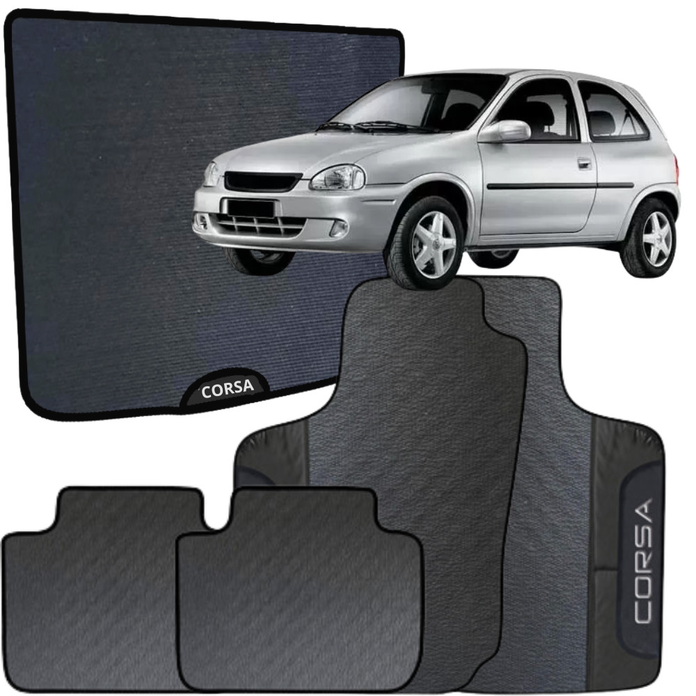 Kit Jogo Tapete Corsa Hatch 1996 a 2003 4 Peças + Tapete Mala ...