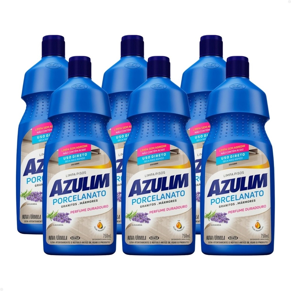 Kit 6 Limpa Porcelanatos, Grânitos, Mármores Azulim Lavanda 750ml ...