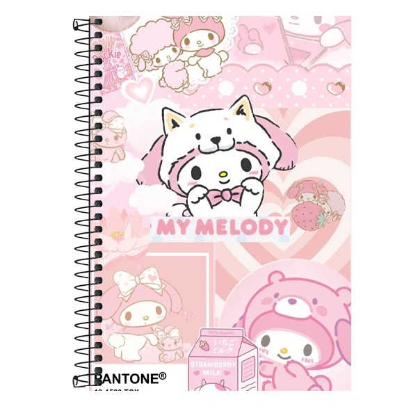 Caderno MY MELODY (kuromi, hello kitty, sanrio) - 1 matéria, 10