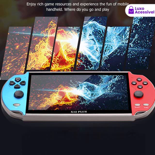Videogame Portátil X12 Tela 5.1" PSP +2500 Jogos Retro 8GB, Console de Mão Memória Expansível
