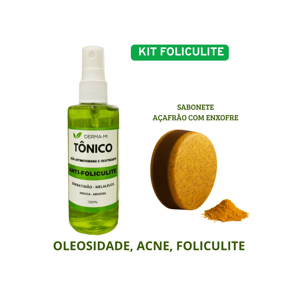 Kit Foliculite Tônico + Sabonete de Açafrão com Enxofre – Tratamento ...