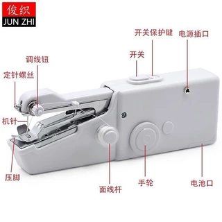 Portátil Mini máquina de costura manual, rápida, prático, ponto, costurar, bordado, sem fio, elétrico, roupas, tecidos,