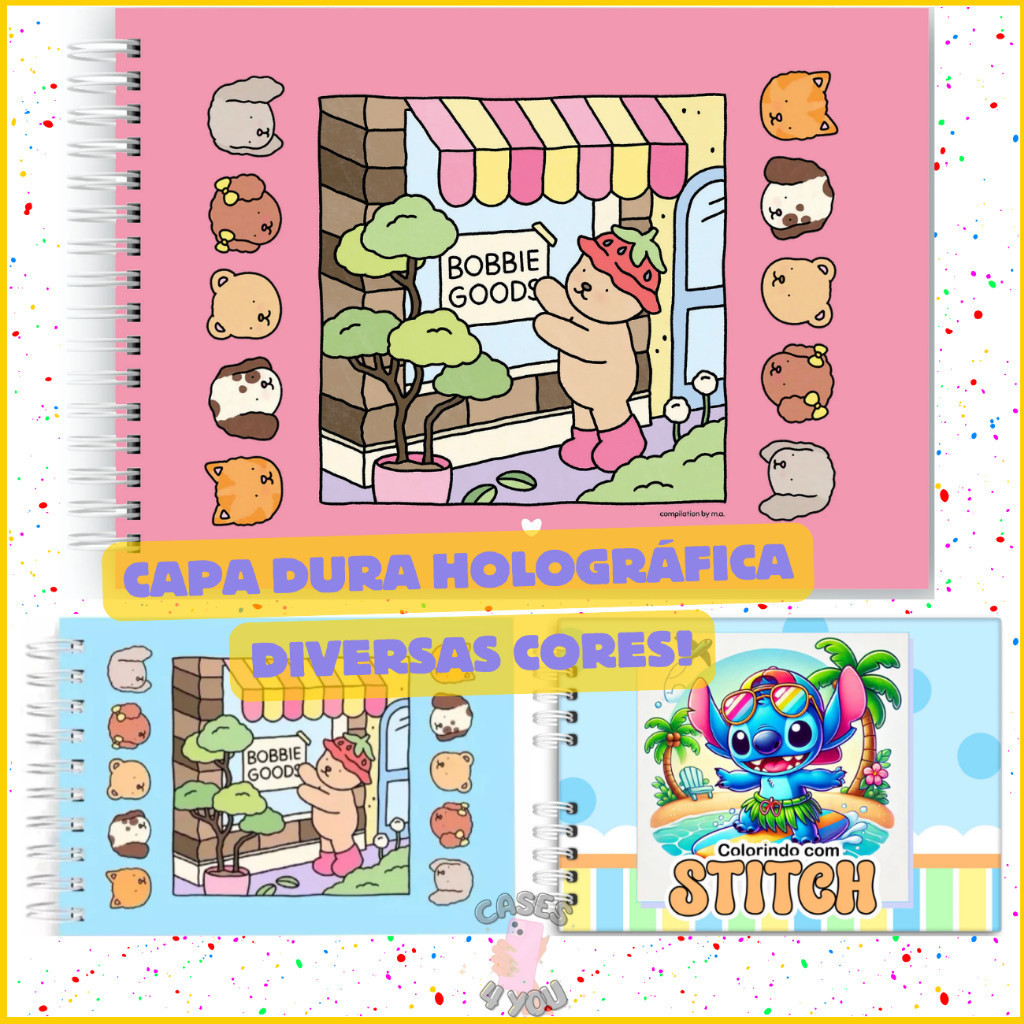 Bobbie Goods Stitch Livro Para Colorir Capa Dura Holográfica Bob Gods ...