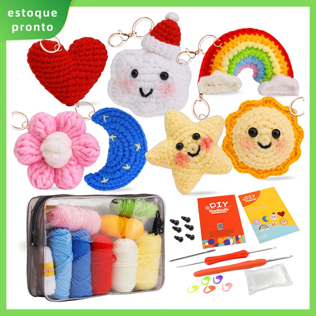 7 Pçs Kit De Crochê Para Iniciantes Completo De Tricô Adorável Pacote ...