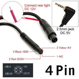 Câmera de ré à prova d'água AHD 4 pinos 1080P para DVR automotivo/espelho dash cam