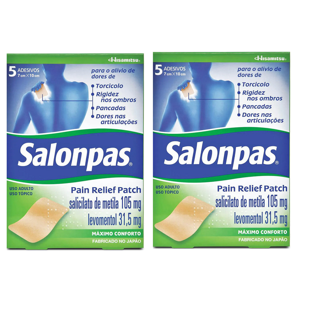 Kit 02 Salonpas Pain Relief Patch Com 5 Adesivos - Hisamitsu