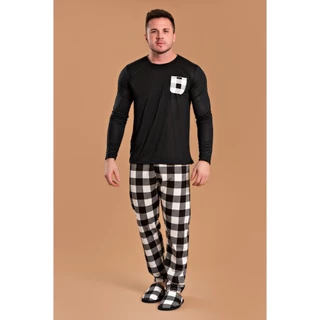 Pijama Longo Masculino Inverno Adulto Calça - Bolso Xadrez em Oferta na Shopee