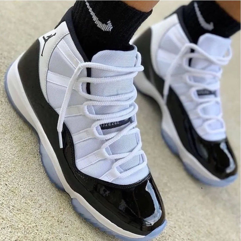 Air Jordan 11 Concord GS preto branco basquete sapatos tênis | Shopee ...