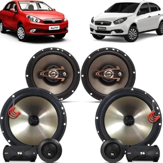 Kit Alto Falantes Dianteiros + Traseiros Fiat Grand Siena 2013 até 2021 - Hurricane Platino 640w em Oferta na Shopee