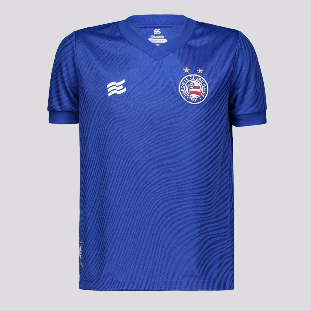 Camisa Esquadrão Bahia Jacquard Juvenil Azul