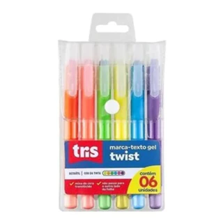 Marca Texto Twist Retratil 6 cores Ideal Biblia CX 12 Estojo
