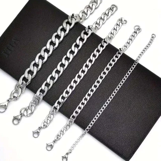 Kit 12 Pcs Pulseira masculina fina aço inox Legítimo cirúrgico prata 1×1