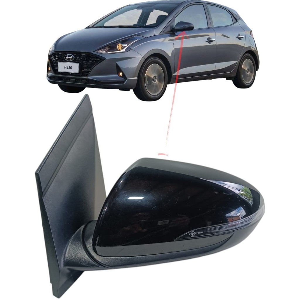 Retrovisor Lado Esquerdo Hb20 2020-2021 Elétrico Original | Shopee Brasil