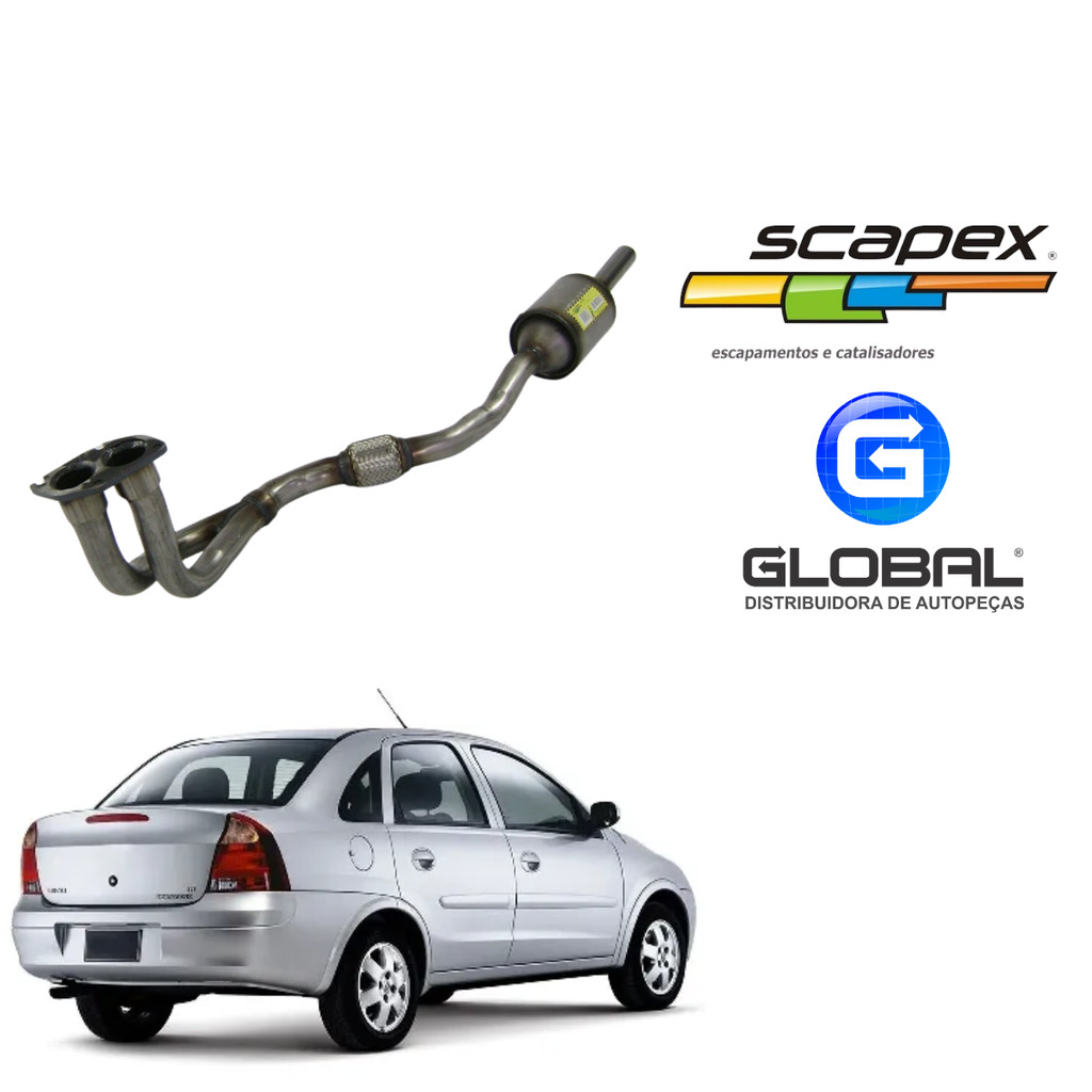 Escapamento Silencioso Catalisador C/ Tubo Motor Corsa Hatch / Sedan ...