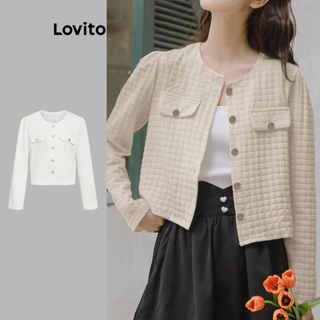 Lovito Casaco Casual Com Botão Liso Frontal Para Mulheres LNE29209 (Multicolorido) em Promoção na Shopee Lovito Casaco Casual Com Botão Liso Frontal Para Mulheres LNE29209 (Multicolorido)