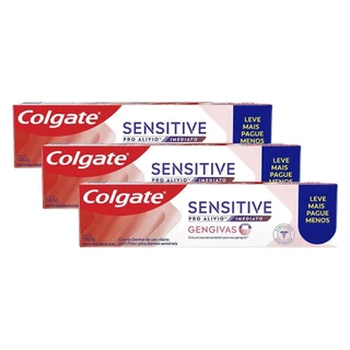 Kit 3 Cremes Dentais Colgate Sensitive Pro Alívio Imediato Gengiva 140g em Oferta na Shopee