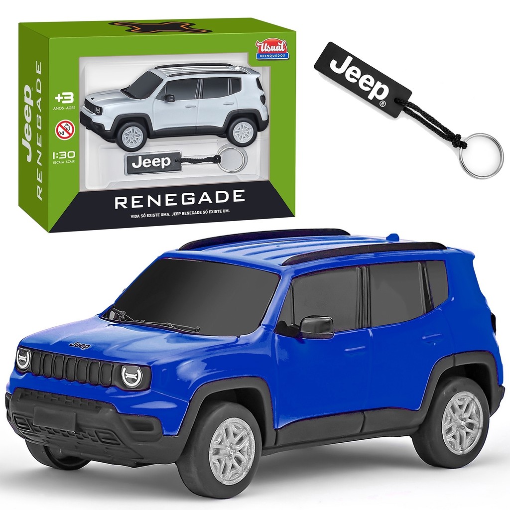 Carrinho Jeep Renegade Miniatura Escala 1:30 Com Chaveiro