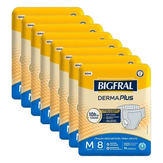 Fralda Geriátrica Bigfral Derma Plus M - 8 Pacotes c/ 8 Fraldas em Oferta na Shopee