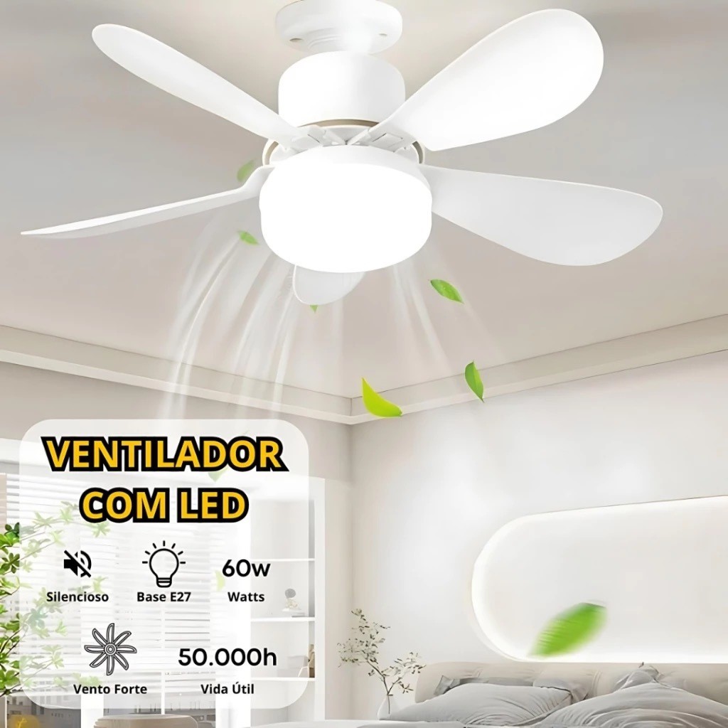 Ventilador De Teto Wind Light Silent Ponente Controle Remoto Lcg led 60w