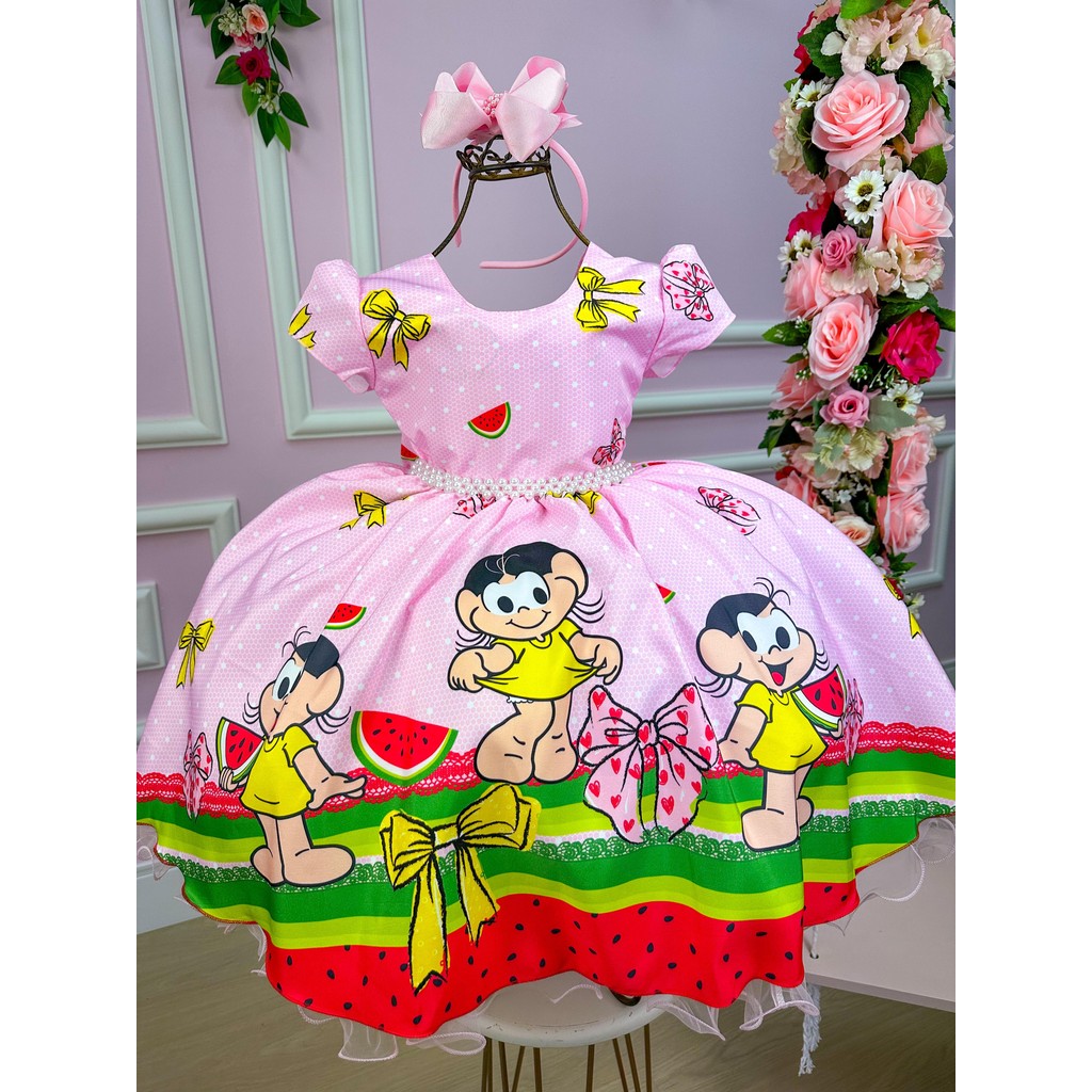 Vestido Infantil Tematicos da Gigi Magali Rosa Bebe | Shopee Brasil