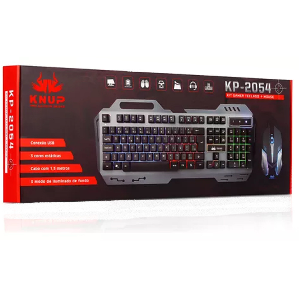 TECLADO + MOUSE GAMER USB KNUP KP-2054 | Shopee Brasil