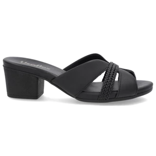 Tamanco F. Couro Legítimo Salto Bloco Médio Usaflex AE320340 em Oferta na Shopee