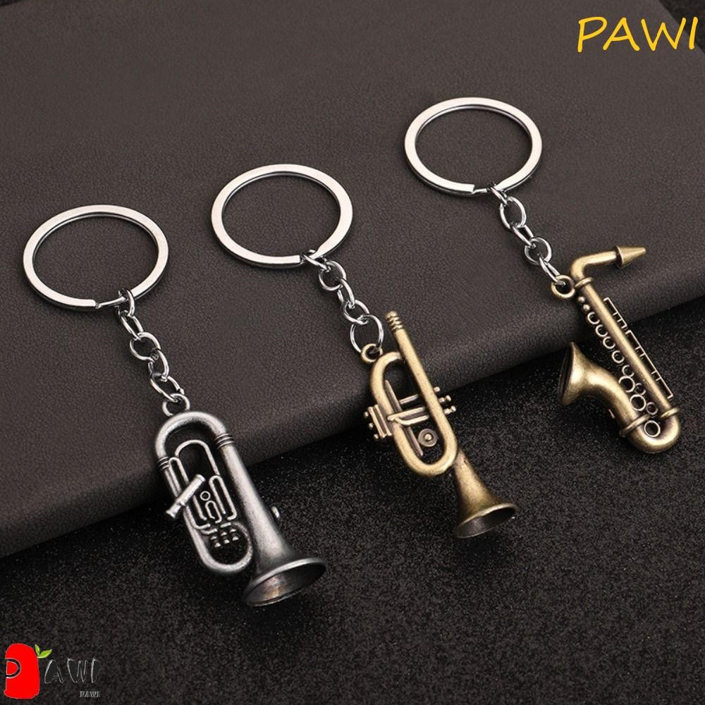 Chaveiro De Metal PAWI , Porta-Chaves De Liga De Zinco , Mini Instrumentos , Pingente De Carro De Saxofone De Três Tipos