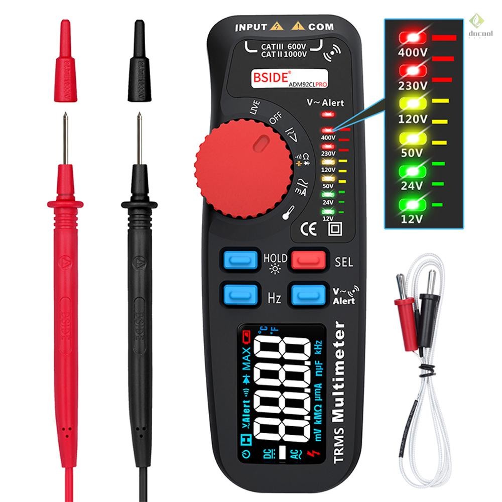 ADM92CL PRO Mini TRMS Multímetro De Modo Duplo AC/DC Tensão Resistência ...