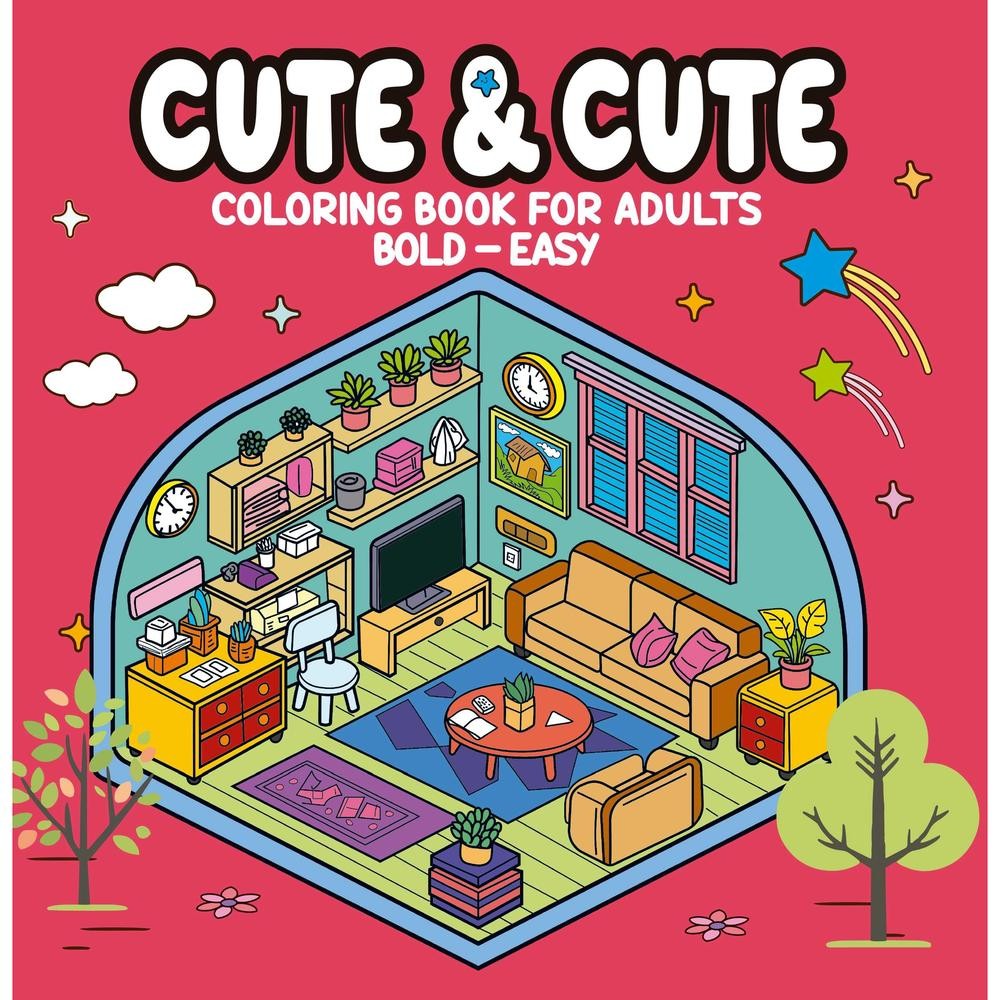 Cute & Cute Coloring Book for Adults Bold Easy Livro de Colorir