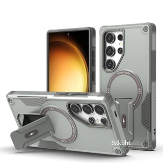 Capa De Telefone Magnética Com Armadura Espessada Para Samsung S25 S24 Ultra A56 A55 A16 Carga Sem Fio Magsafe