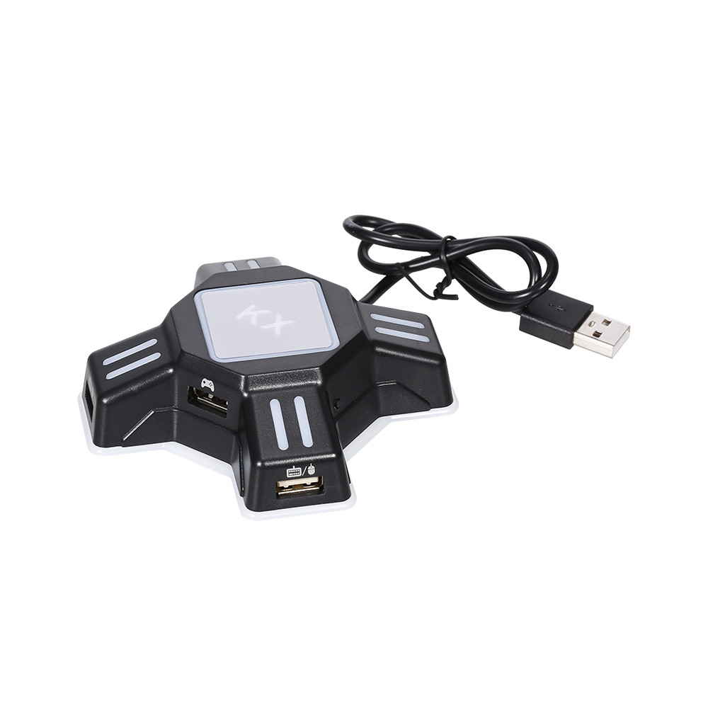 Adaptador KX USB Conversor De Teclado E Mouse Para Jogos Moveis Plug and Play Substituicao N Switch Xbox One PS4 PS3 Pre