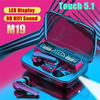 M19 TWS Fone de Ouvido Inteligente com Touch Control e Visor LED à Prova d'Água em Oferta na Shopee