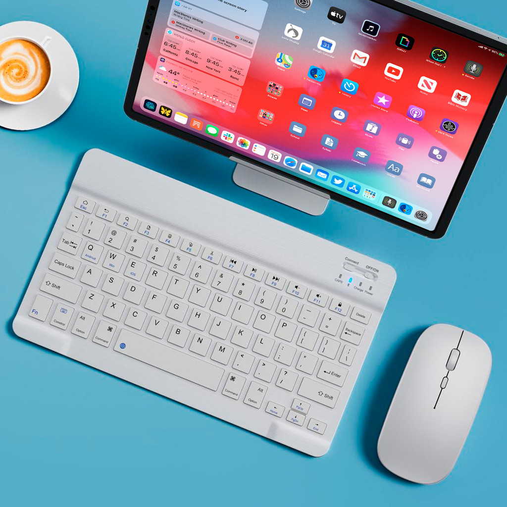 Kit Teclado Mouse iPad Pro 13 2024 iPad Pro 11 M4 Recarregável Sem