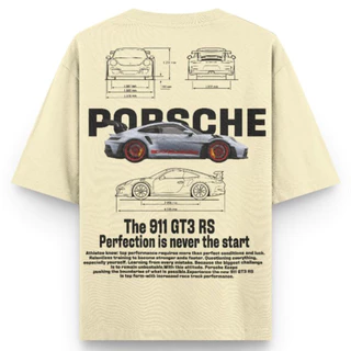 Camiseta Oversized Porsche Unissex 100% Algodão Estilo Streetwear